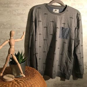 [p a c  s u n] fish patterned pullover sweatshirt